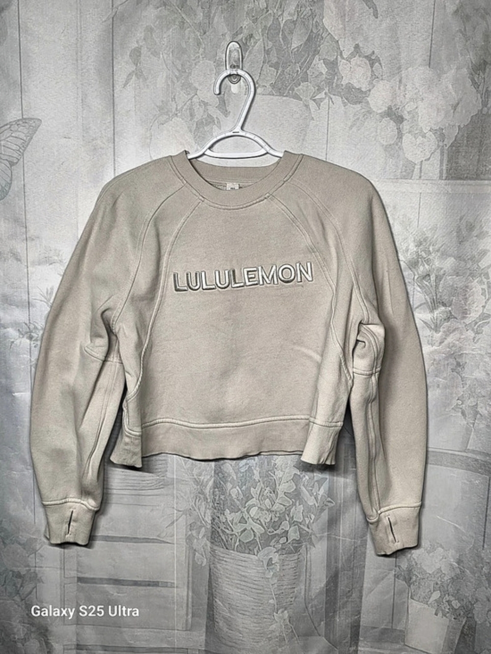 lululemon Softstreme Perfectly Oversized Cropped Crew Beige XS/S